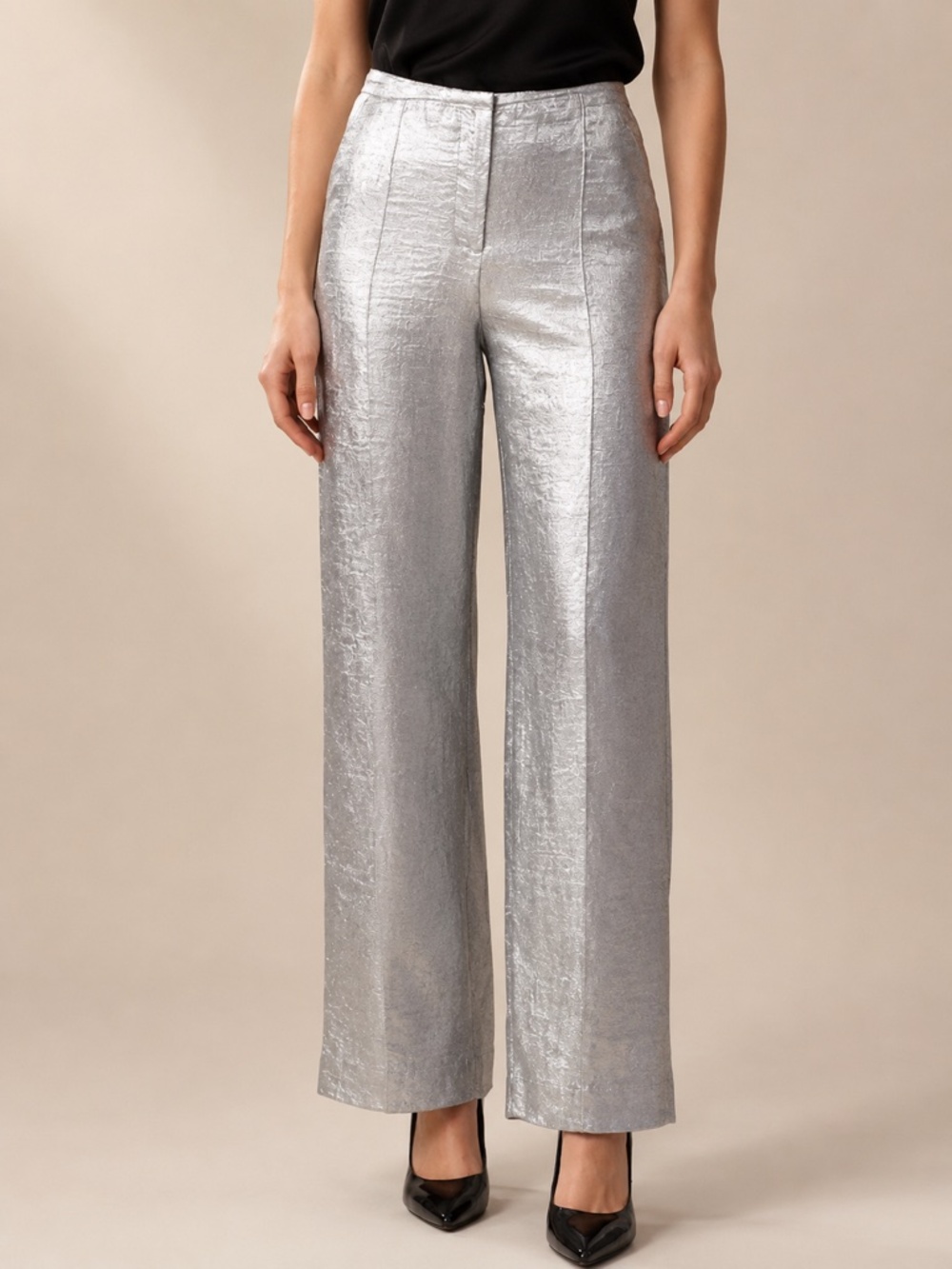 NWT Modern Identity - Silver Metallic Shimmer Pants - SzS